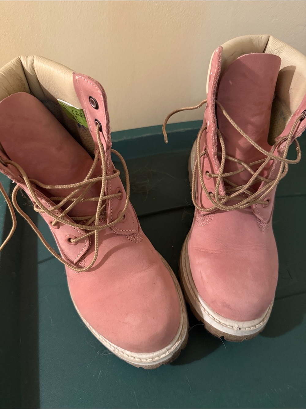 Timberland Pink Lace-Up Platform Boots